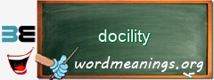 WordMeaning blackboard for docility